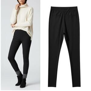 Elastic Waist Pull on Pants Women's Sz 6 Mat Sheen Legging  Black Stretch